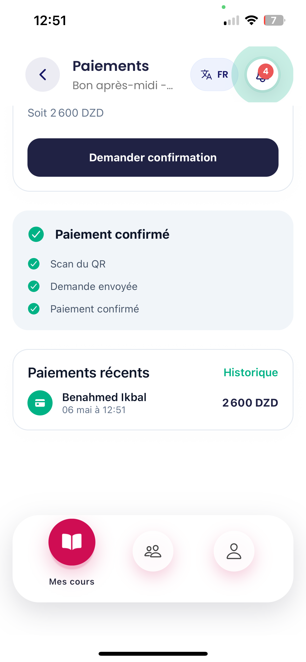 Payment confirmed